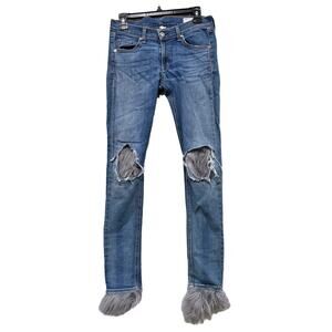 RAG & BONE Women's Skinny Fur Lined Jeans Color Carmine Sz 27